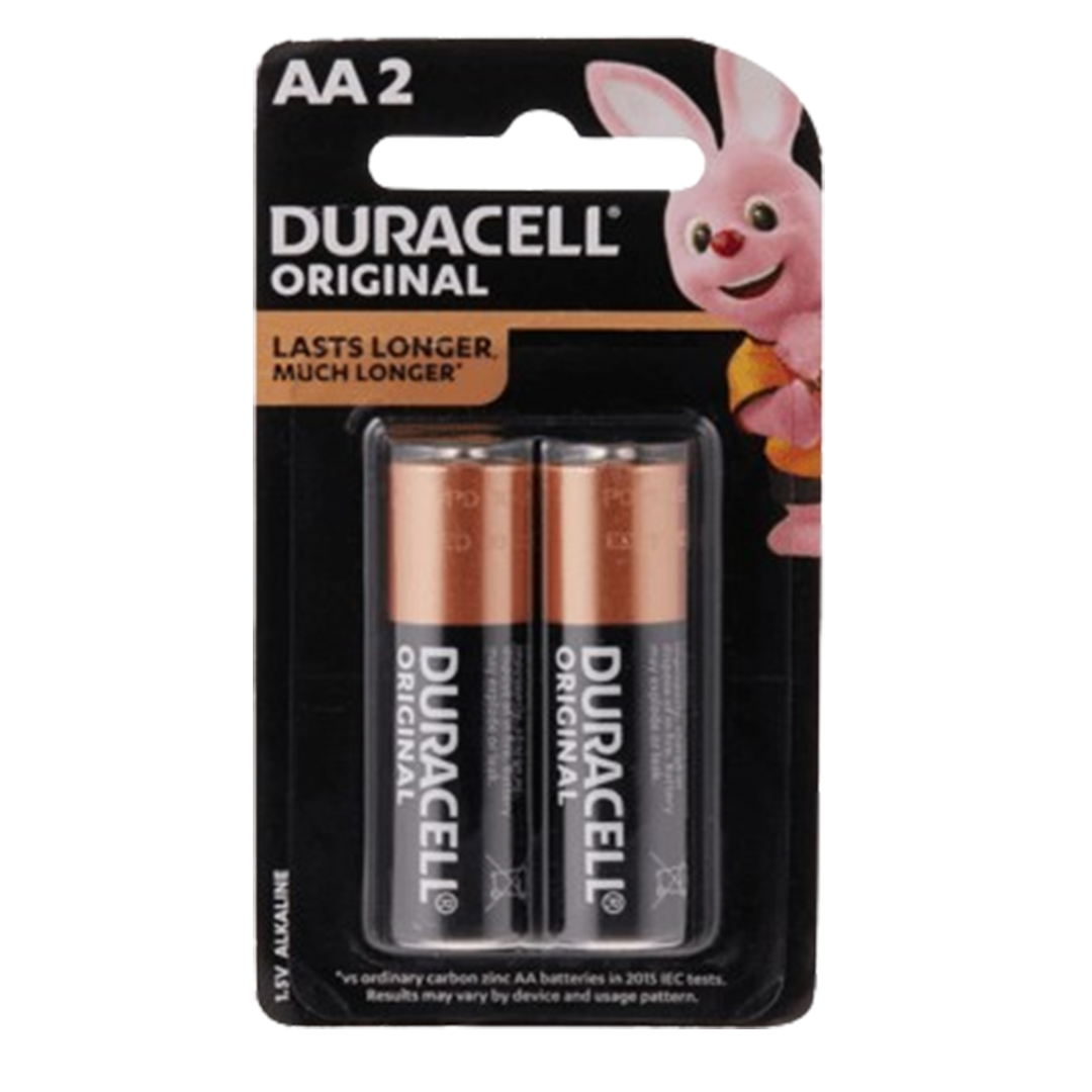 Duracell AA batteries, crayons 2 pieces