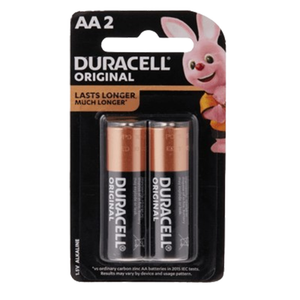 Duracell AA batteries, crayons 2 pieces