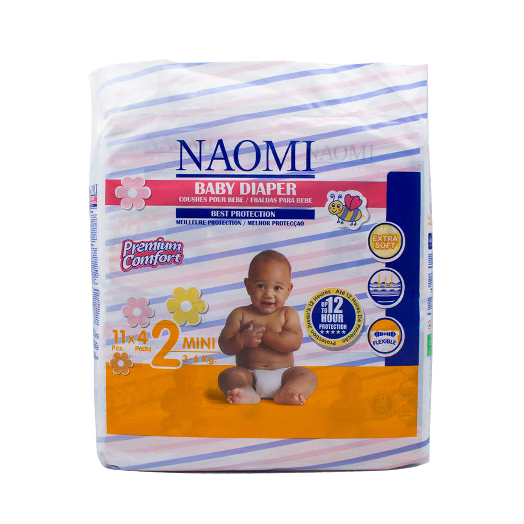 Naomi ultra-soft diapers 3-6kg 12h protection mini 44 pieces