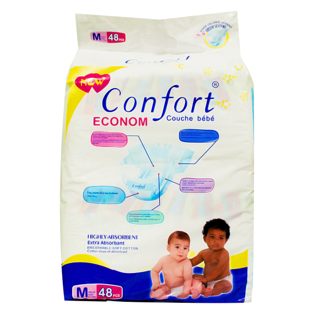 Comfort economical baby diapers medium 48pcs