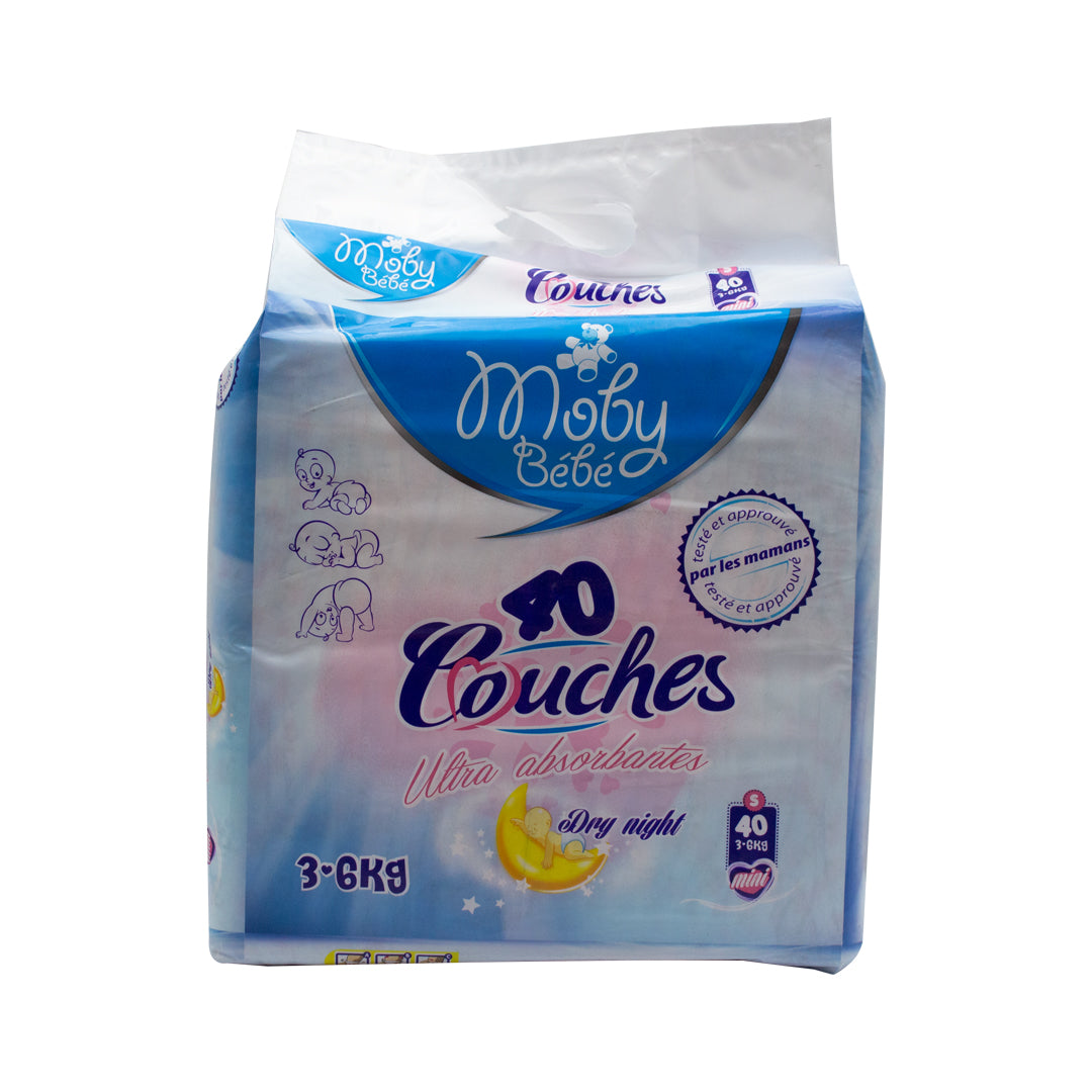 Moby baby ultra-absorbent mini diapers 3-6kg 40 pieces