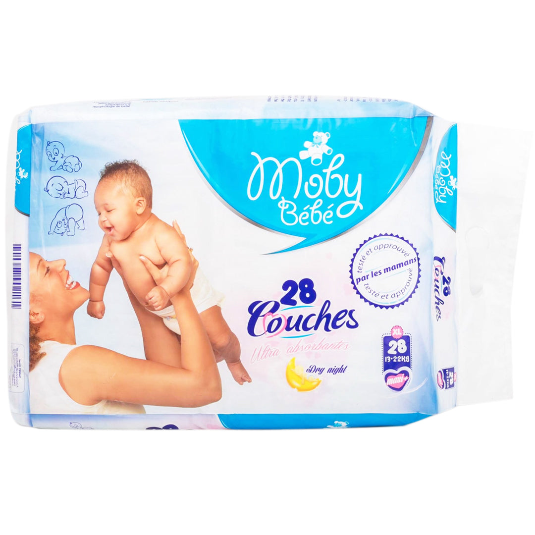 Moby baby ultra-absorbent mini diapers 13-22kg 28 pieces