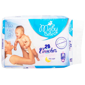 Moby baby ultra-absorbent mini diapers 13-22kg 28 pieces