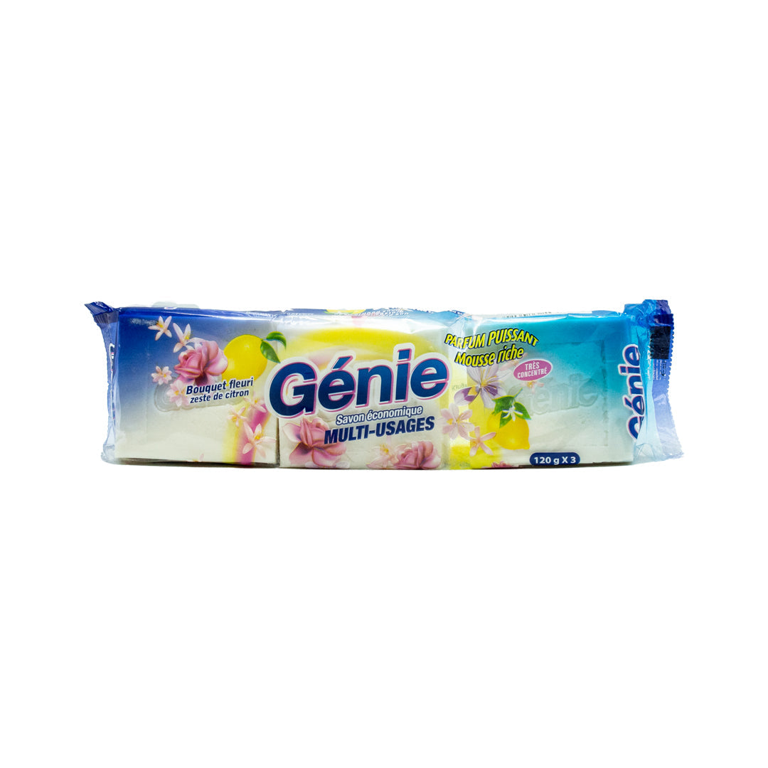 Genie economical soap and multi-use bouquet flower with lemon zest 3 pieces 120g