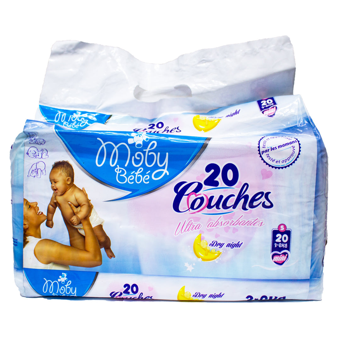 Moby baby ultra-absorbent mini diapers 3-6kg 20 pieces