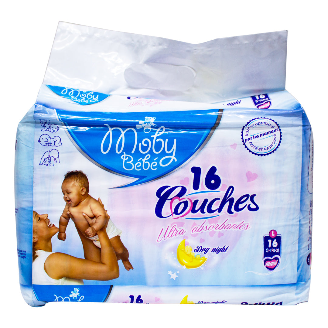 Moby baby ultra-absorbent mini diapers 9-14kg 16 pieces