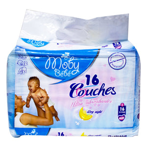 Moby baby ultra-absorbent mini diapers 9-14kg 16 pieces