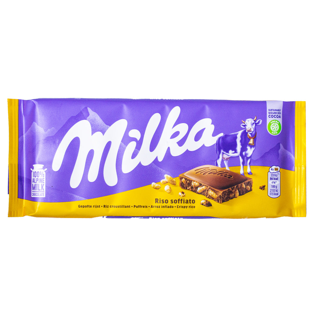 Milka crispy puffed rice chocolate 100g