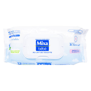 Mixa baby wipes with cleansing milk 72 pieces