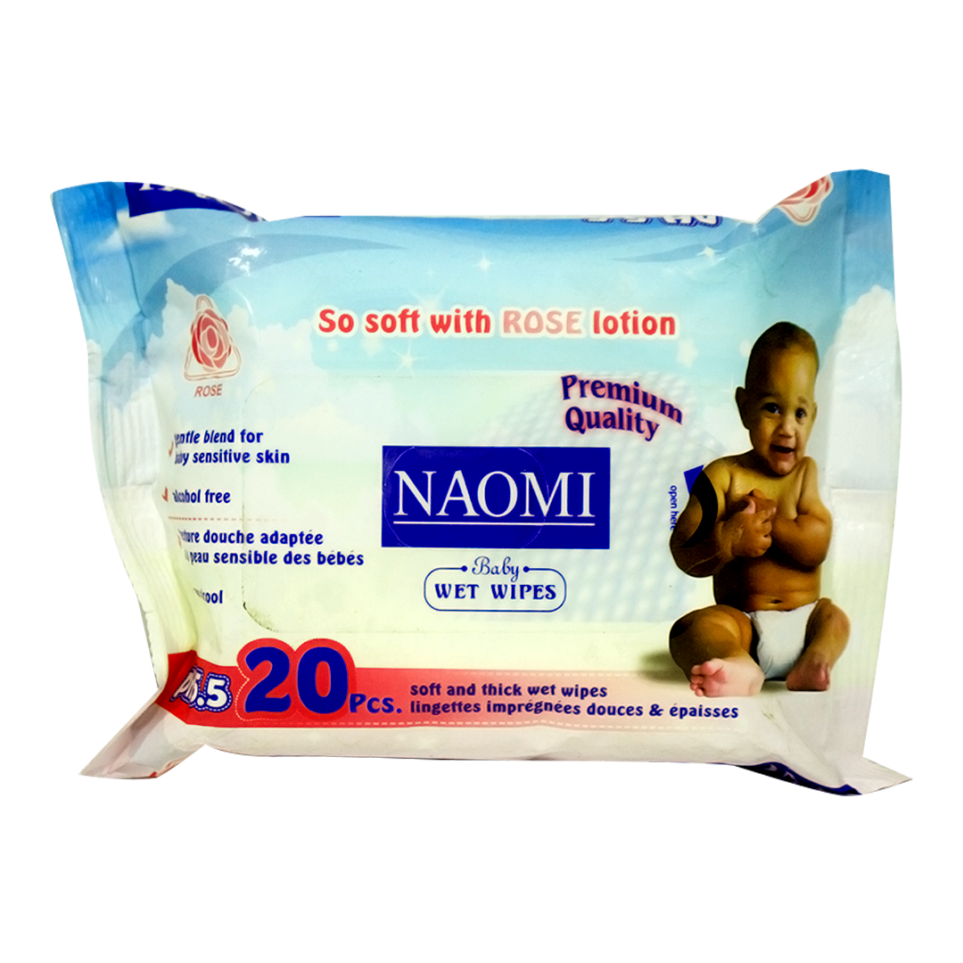 Naomi lingettes bebe parfum rose 20pcs