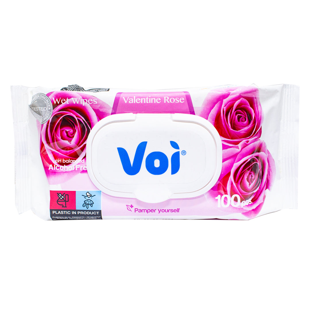 Voi Valentine rose wipes alcohol-free 100 pieces