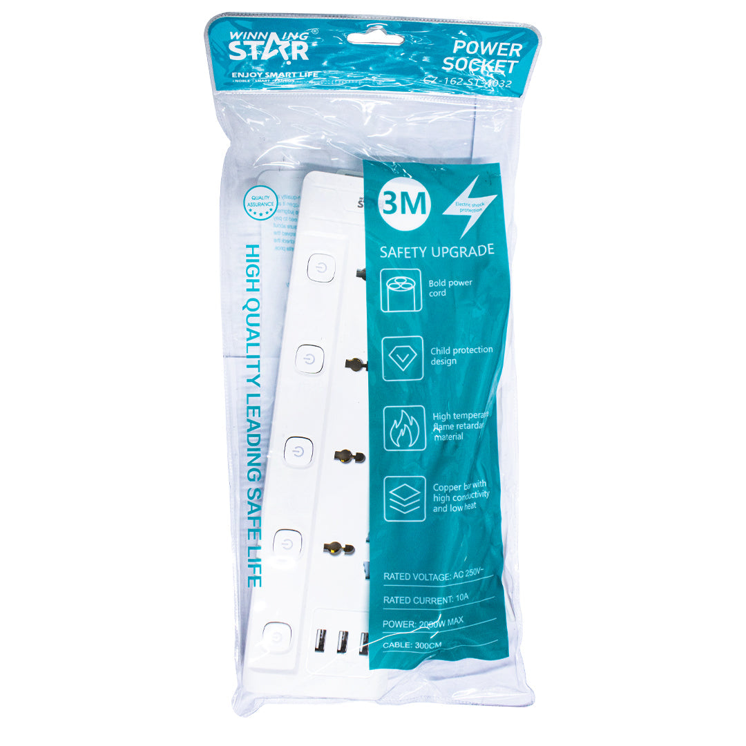 Allonge winning star 4plug 3usb no.st4032