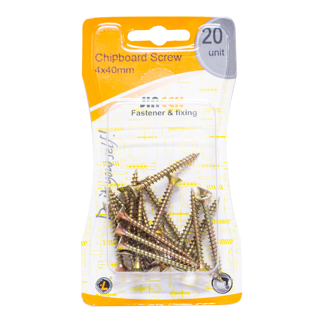 Jiacen chipboard screw for fastening and fixing 4X40mm 20 units 1 piece