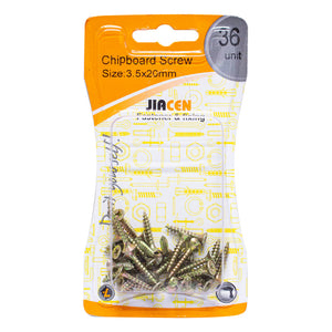 Jiacen chipboard screw for fastening and fixing 3.5X20mm 36 units 1 piece