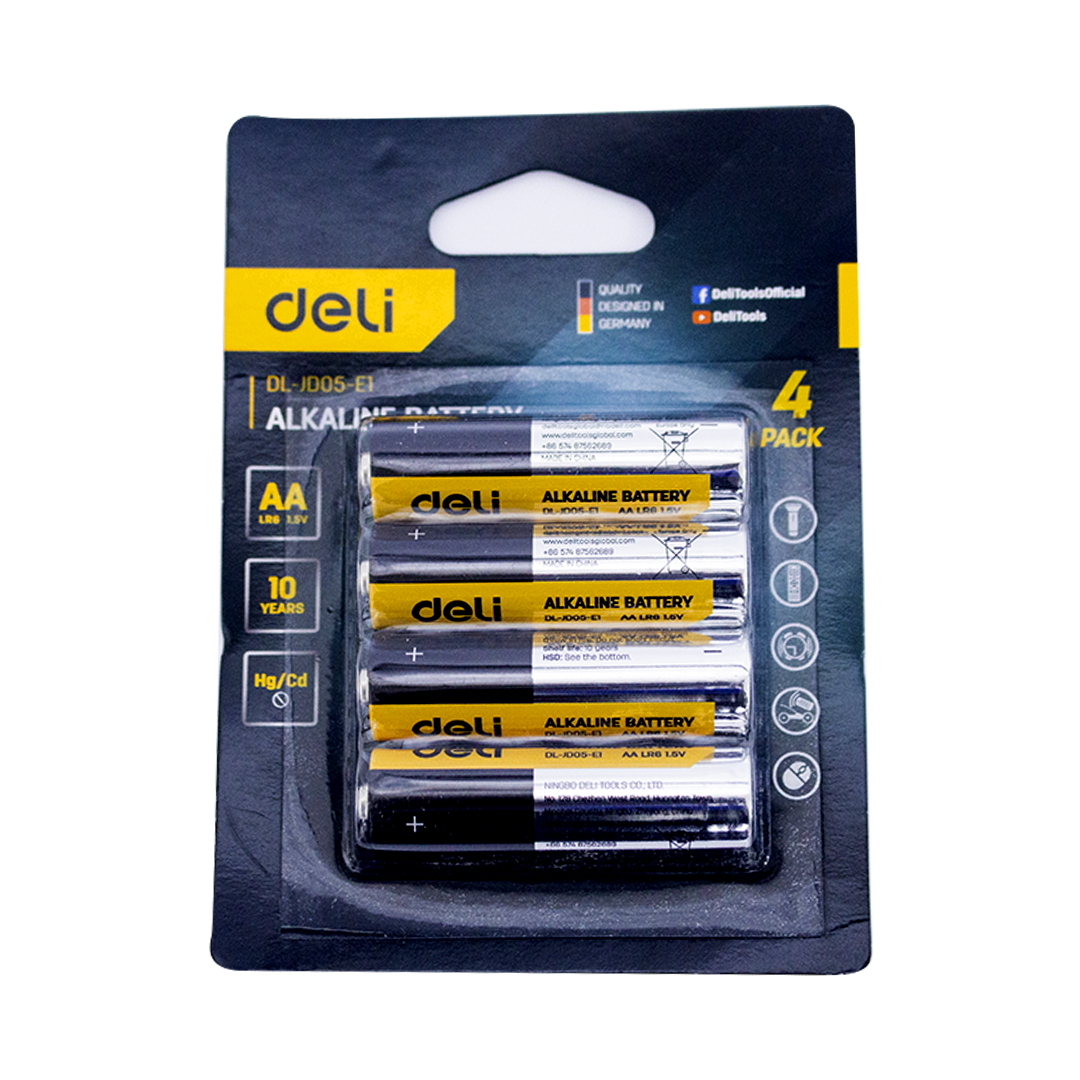 Deli AA 1.5V Alkaline Batteries 4 Pieces