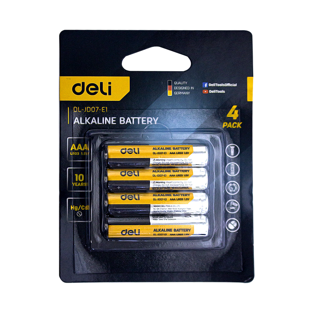 Deli AAA Alkaline Batteries 4 Pieces