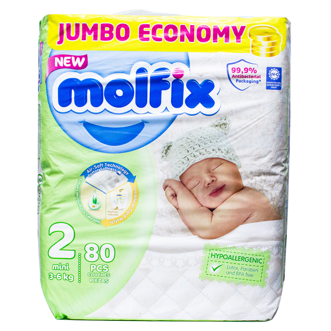 Molfix mini baby diapers 3-6 kg 80 pieces
