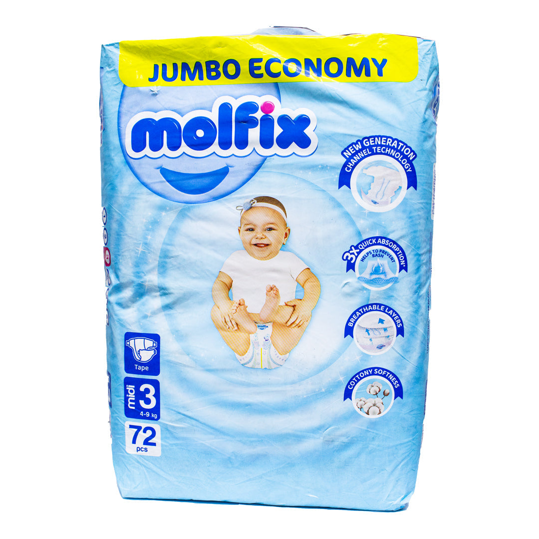 Molfix midi baby diapers 4-9 kg 72 pieces