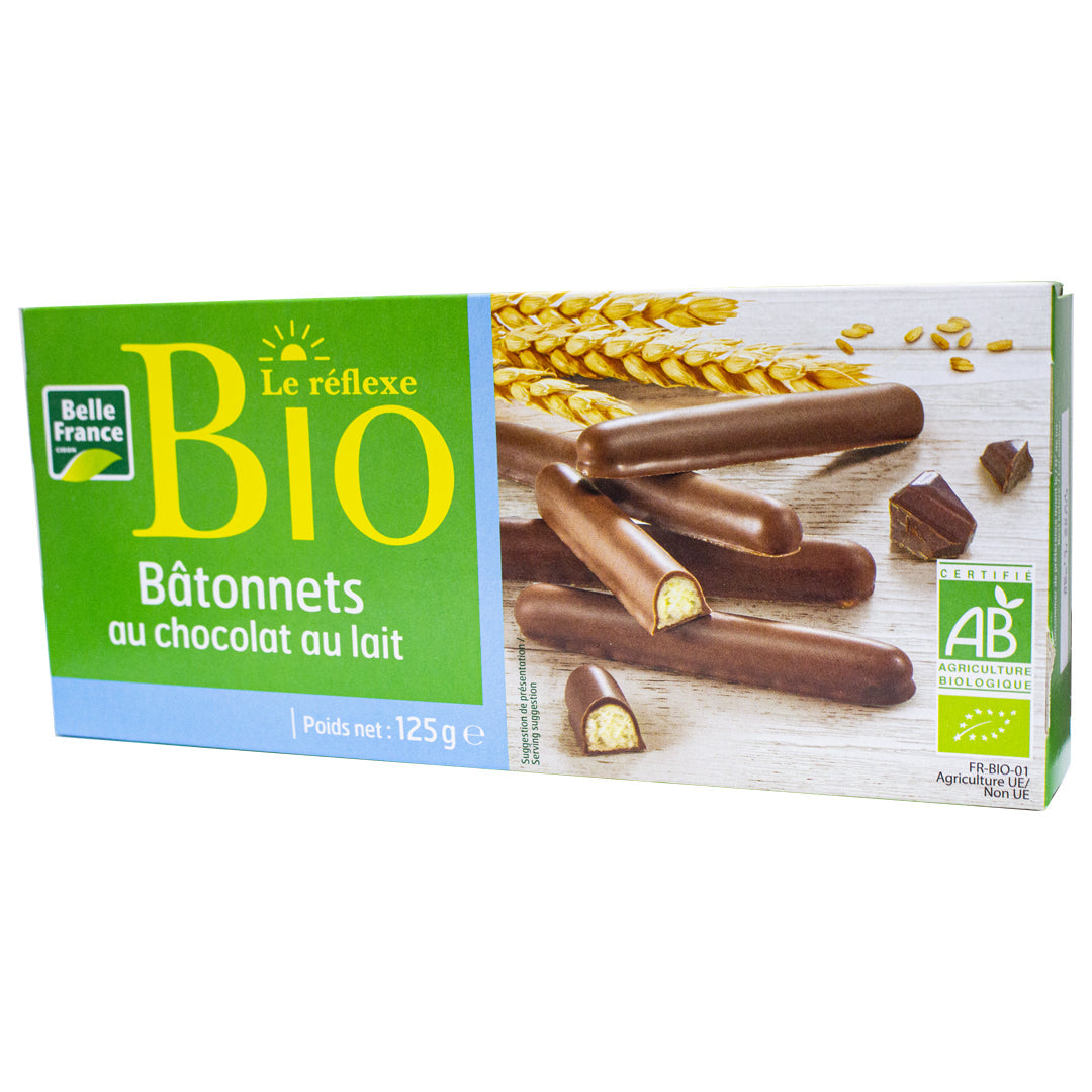 Belle France milk chocolate sticks organic reflex 125g