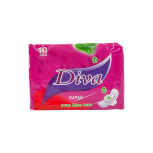 Diva sanitary pads super with aloe vera 10 pieces