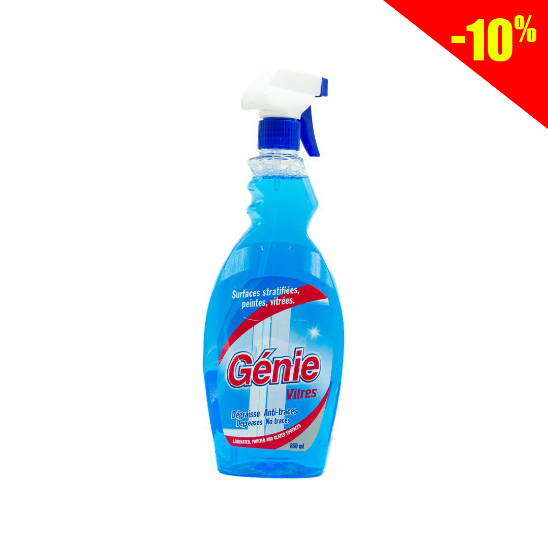 Genie glass cleaner and anti-trace 850ml