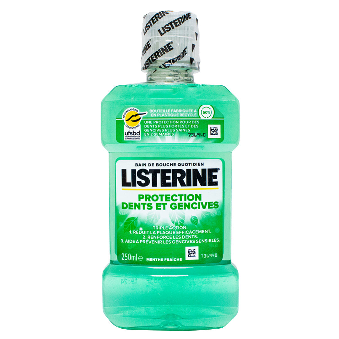 Listerine mouthwash teeth and gum protection triple action fresh mint 250ML