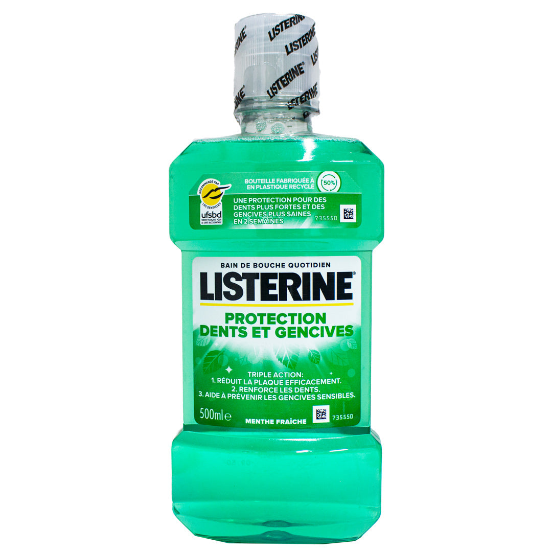 Listerine mouthwash teeth and gums protection fresh mint 500ml