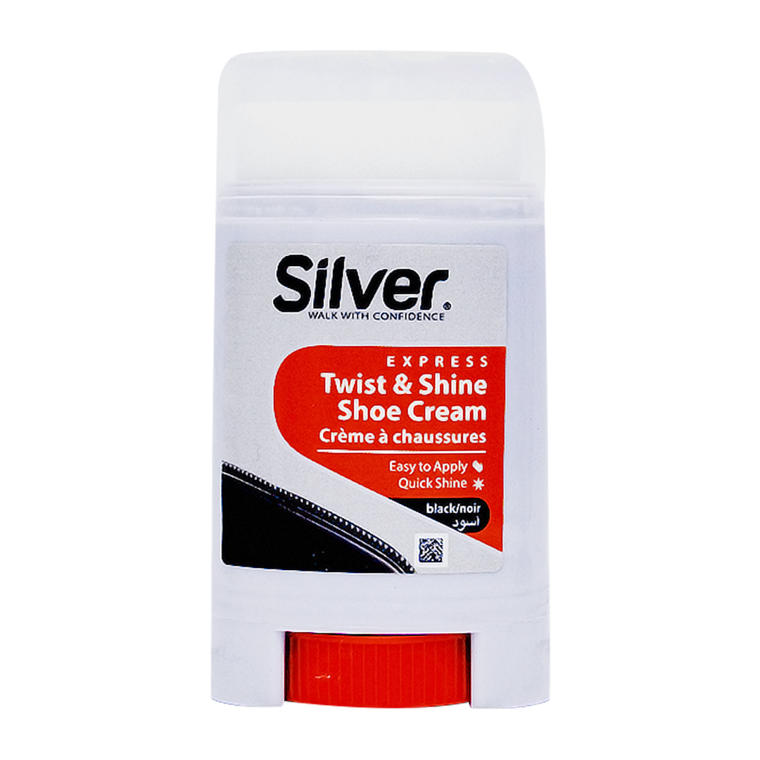 Silver Twist & Shine Black Shoe Polish 50ml