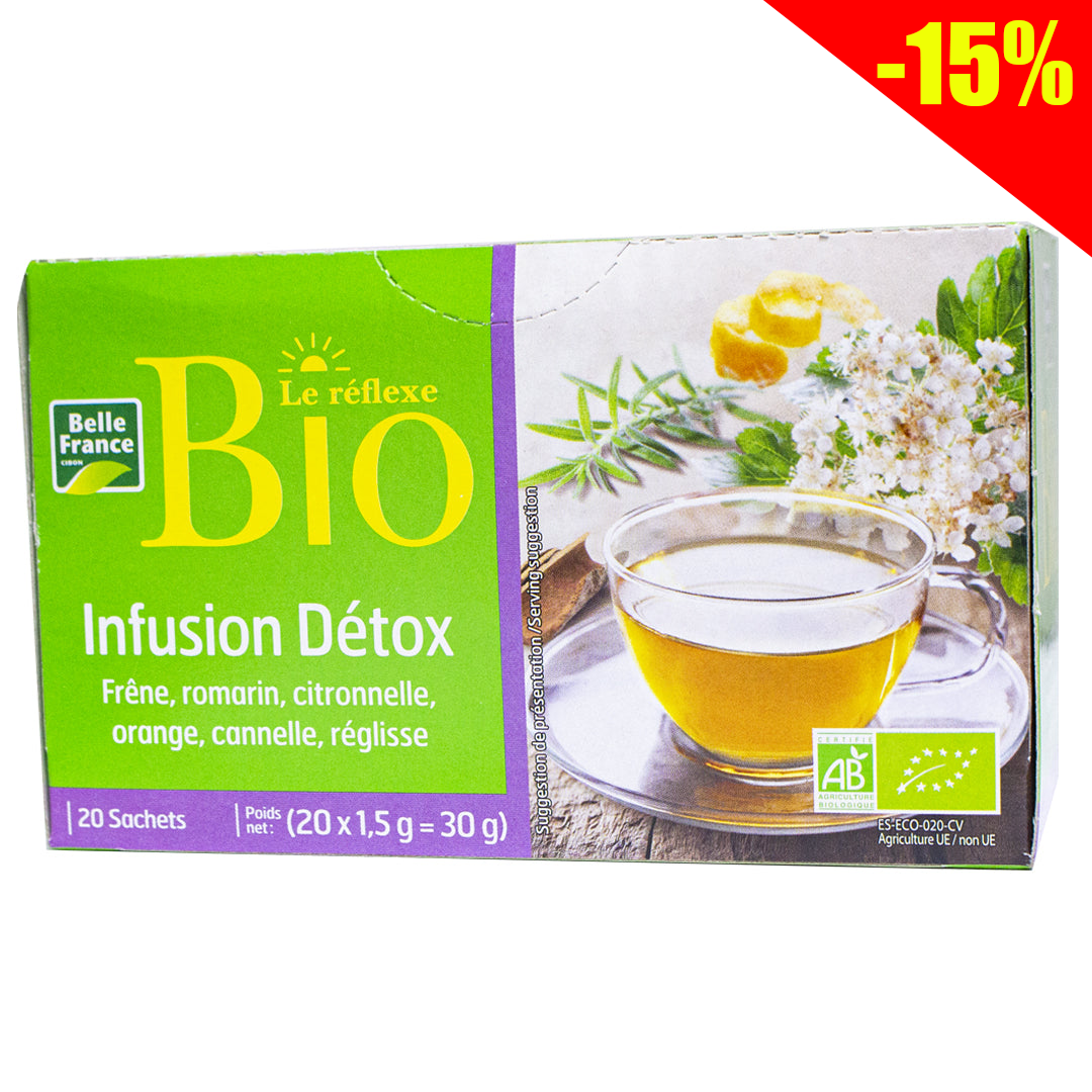 Belle France detox infusion bio reflex ash rosemary lemongrass orange 30g