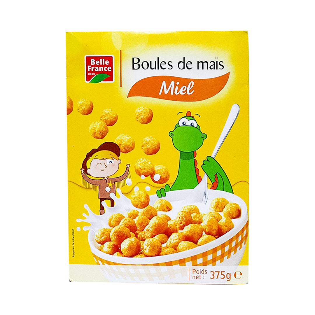 Corn flakes belle france corn balls honey 375gm