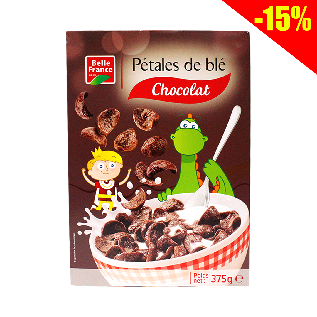 Corn flakes belle france petales de ble chocolat 375gm