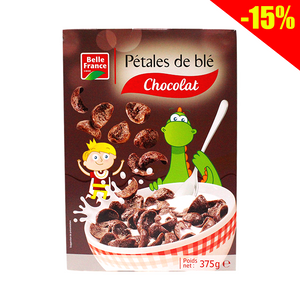 Corn flakes belle france petales de ble chocolat 375gm