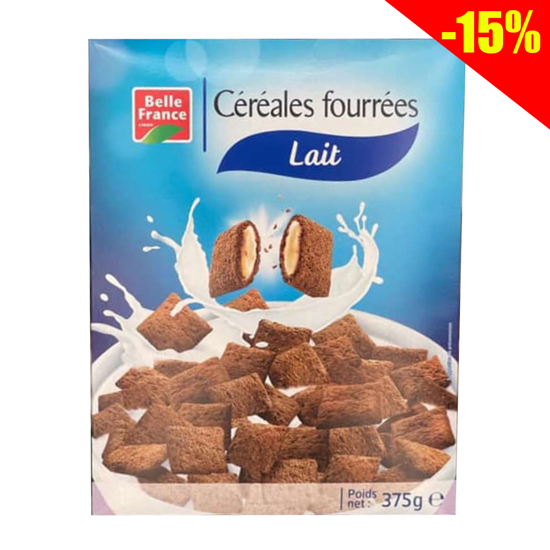 Corn flakes belle france cereal filled with milk 375gm