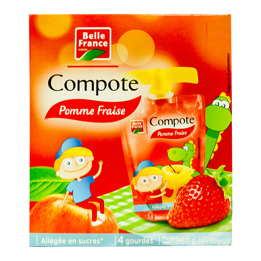 Belle France apple strawberry puree 360g