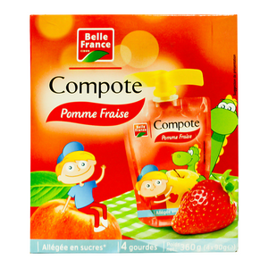 Belle France apple strawberry puree 360g