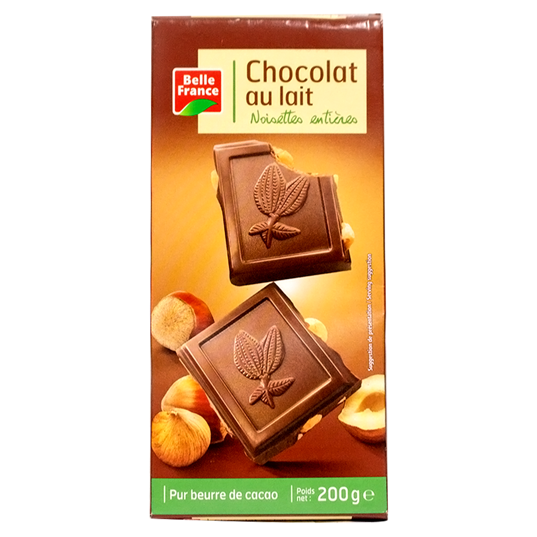 Belle France milk chocolate whole hazelnuts 200g
