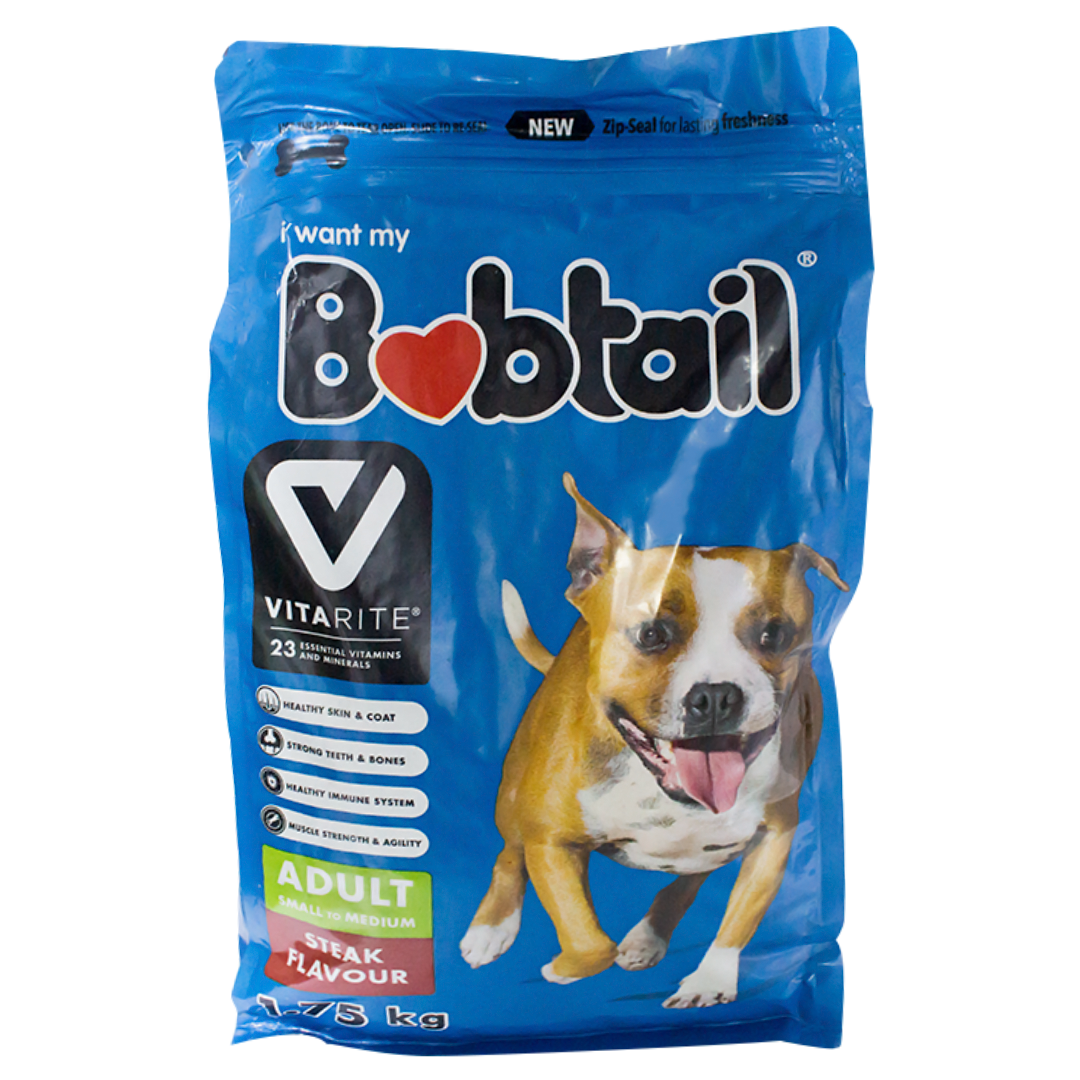 Bobtail Dog Food Steak Adult Small to Medium 1.75kg