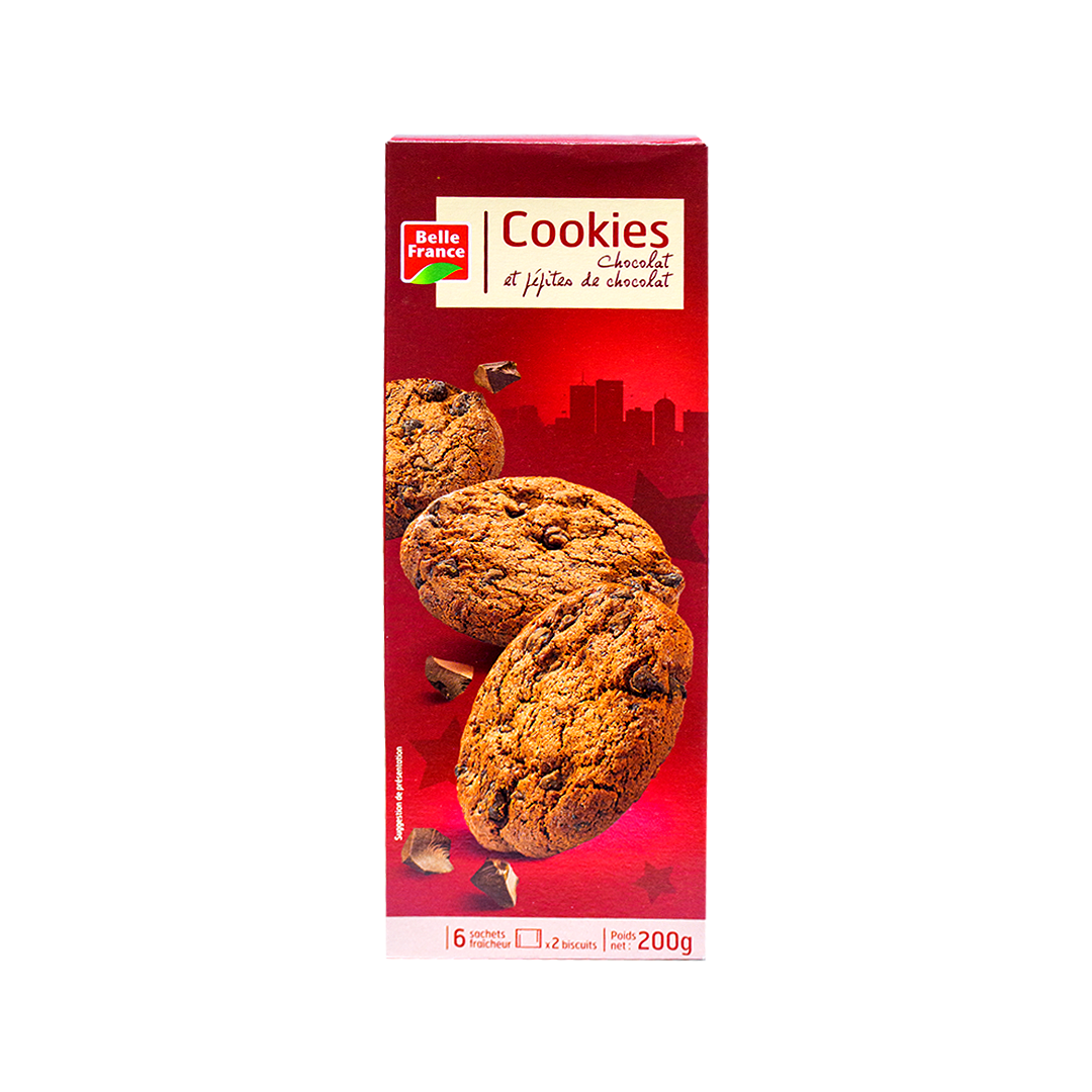 Belle France Biscuit Cookies Chocolate and Chocolate Chips 200g