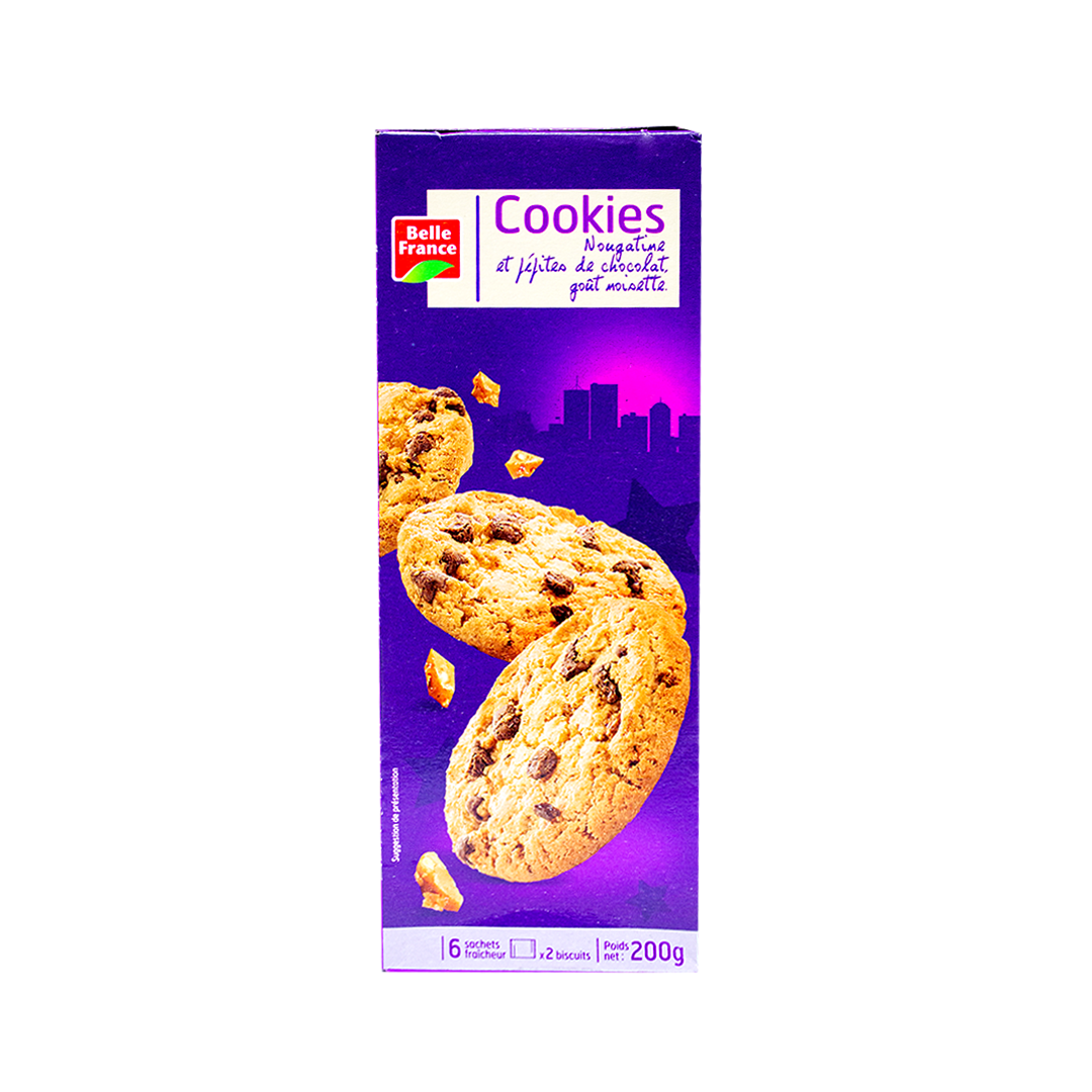 Belle France Biscuit Cookies Nougatime and Chocolate Chips 200g