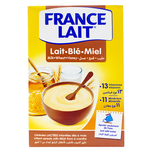 France milk infant cereals milk-honey-wheat 0 to 6 months 250g