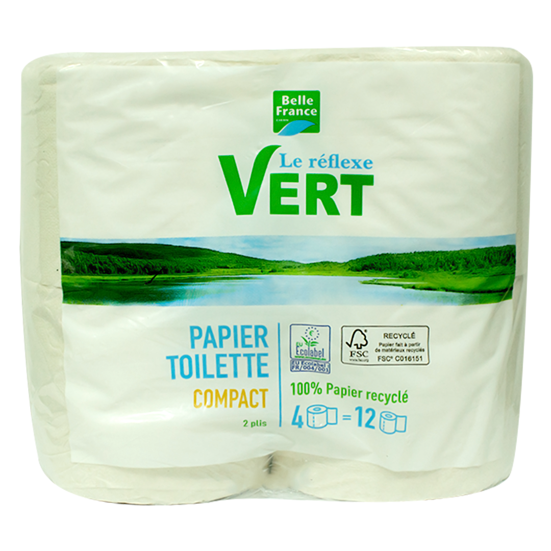 Belle France green compact toilet paper 4 rolls
