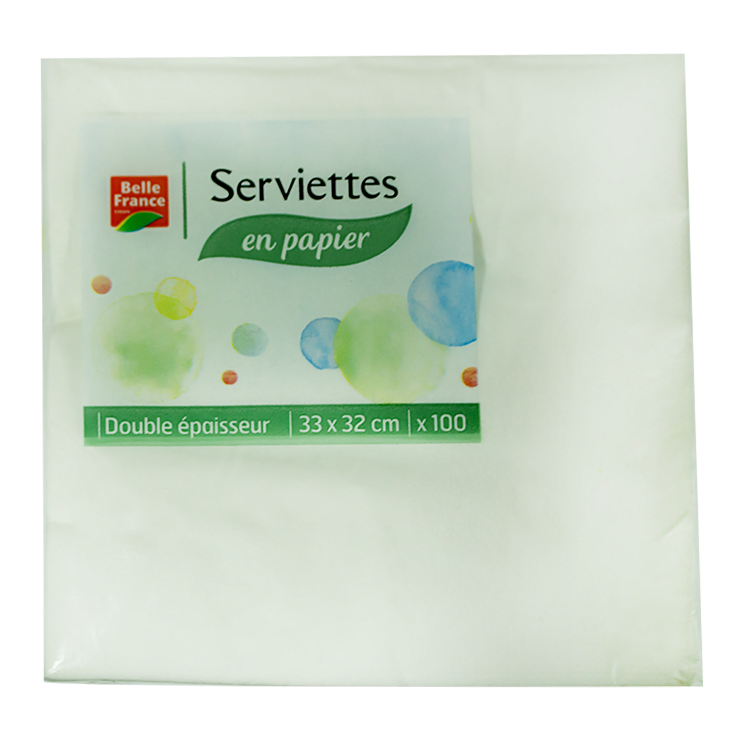 Belle France White Paper Napkins 100pcs