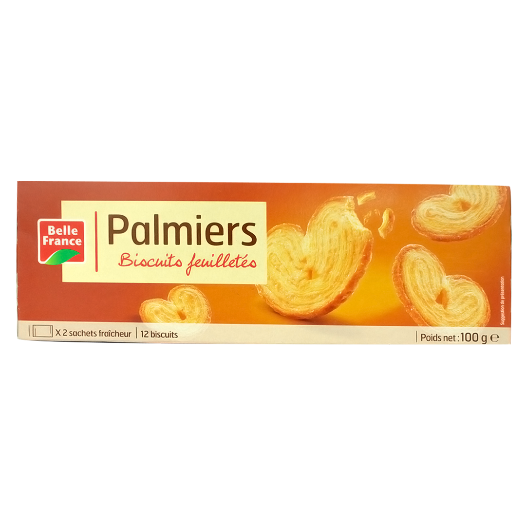 Belle France puff pastry palmier biscuits 100g