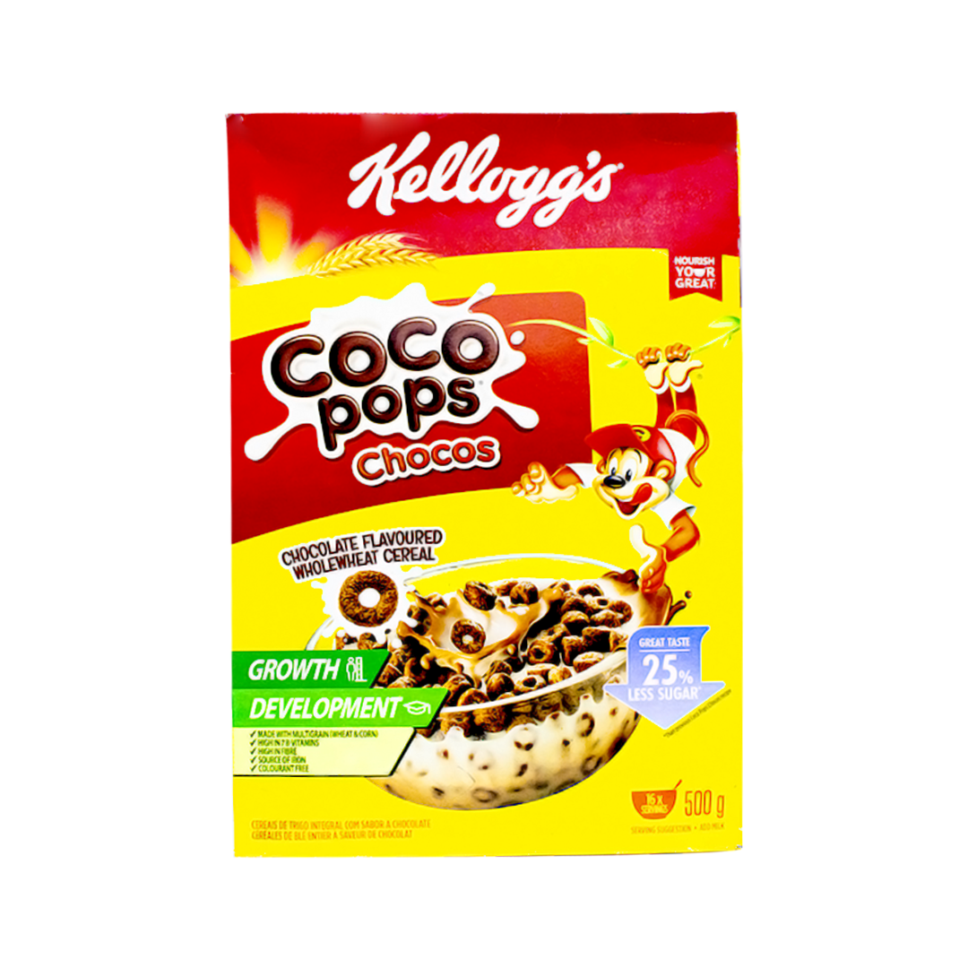 Kellogg's corn flakes coco pops chocos growth and development 500g
