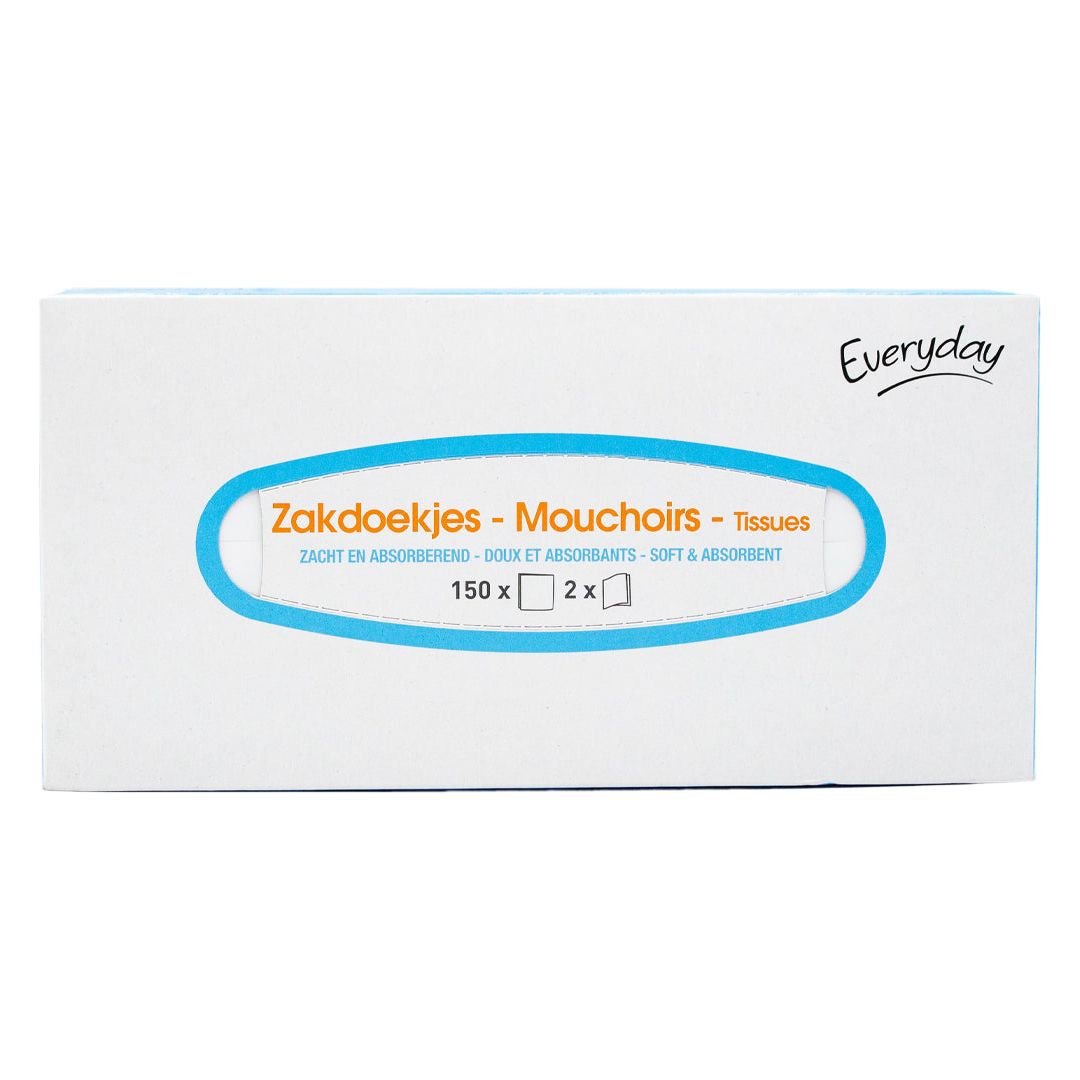Everyday soft and absorbent paper tissues 150 pieces