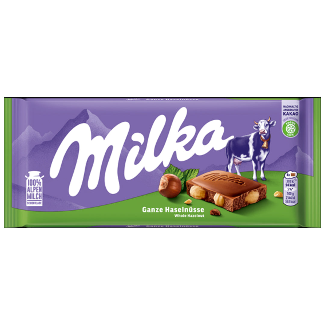 Milka whole hazelnut chocolate 100g