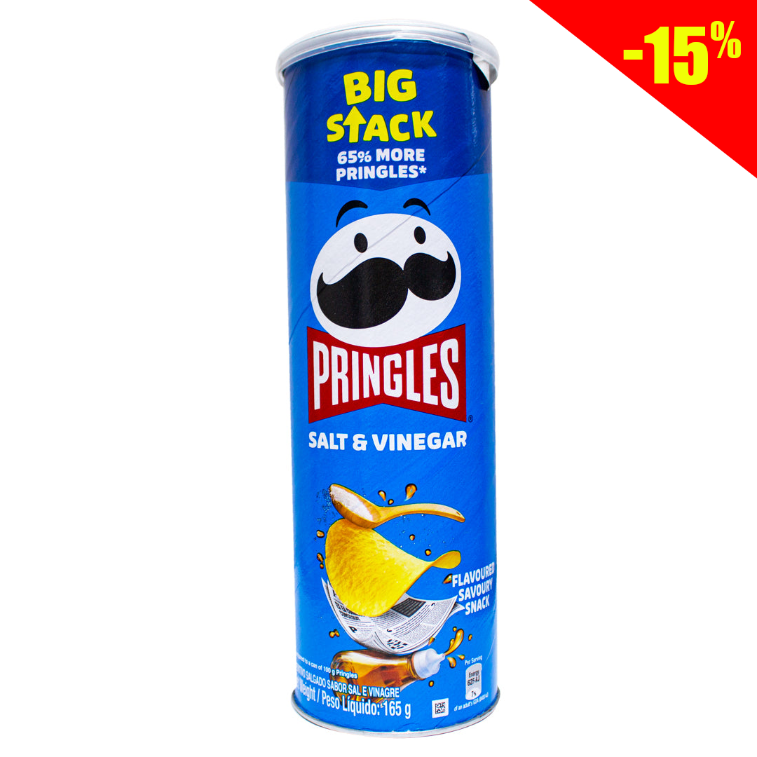 Pringles salt and vinegar flavored snacks 165g