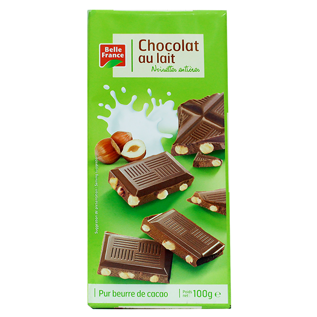 Belle France Milk Chocolate Whole Hazelnuts 100g