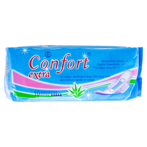 Comfort sanitary pads extra absorbent core with sap 10 pieces