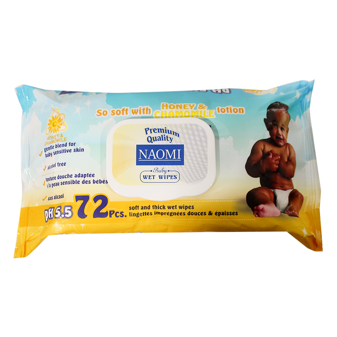 Naomi baby wipes honey & chamomile 72 pieces